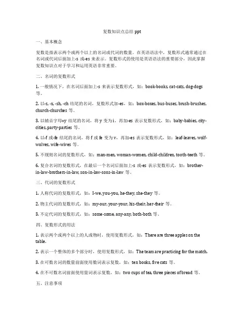 复数知识点总结ppt