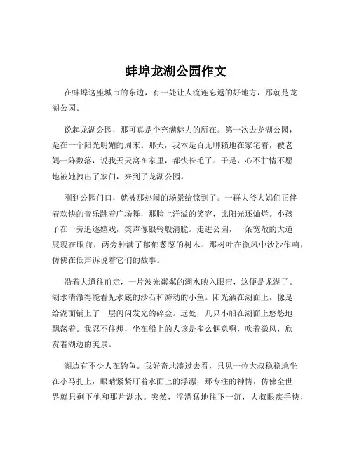 蚌埠龙湖公园作文