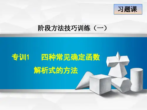 专训四种常见确定函数解析式的方法