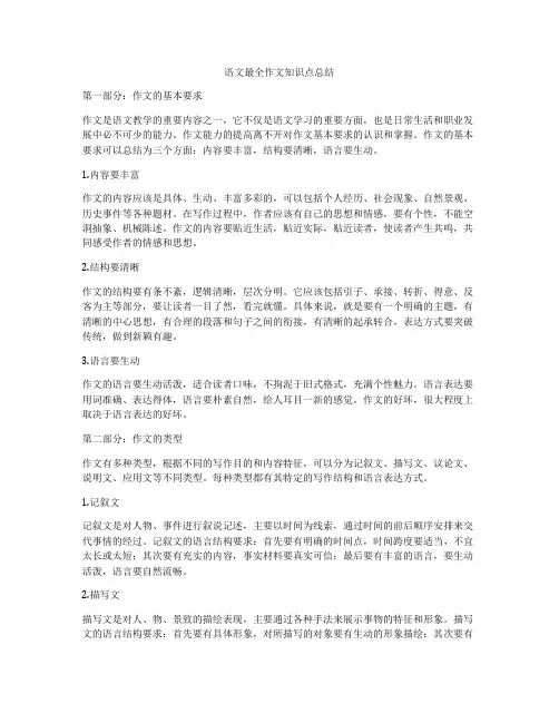 语文最全作文知识点总结