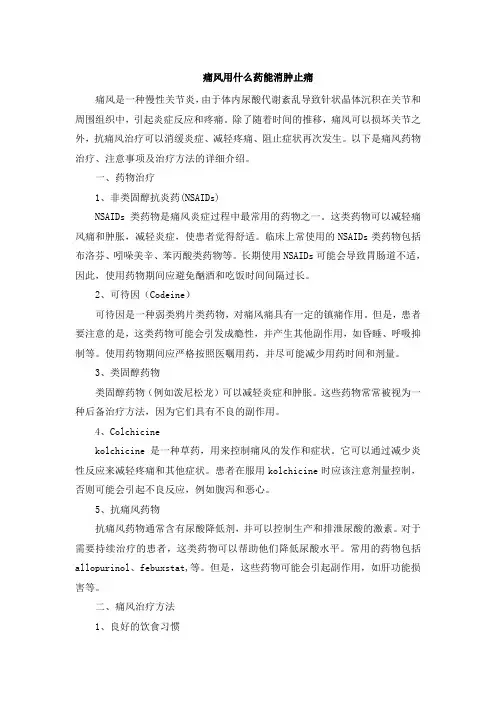 痛风用什么药能消肿止痛