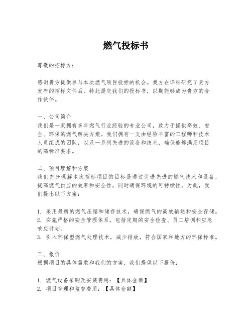 燃气投标书