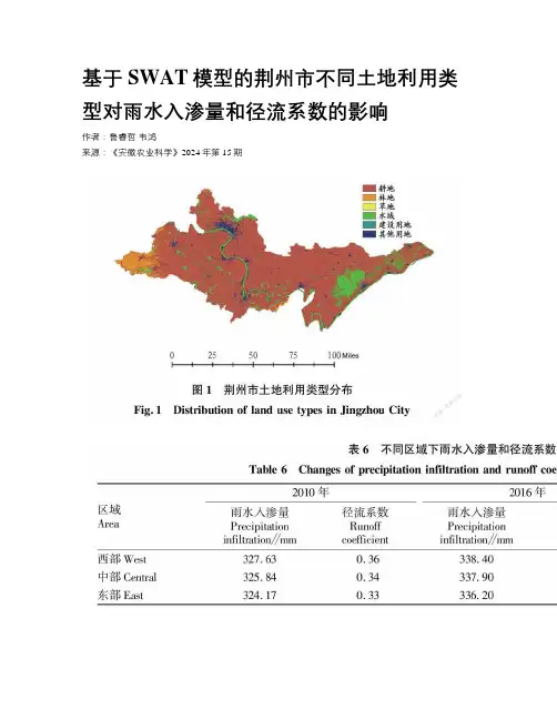 基于SWAT模型的荆州市不同土地利用类型对雨水入渗量和径流系数的影响