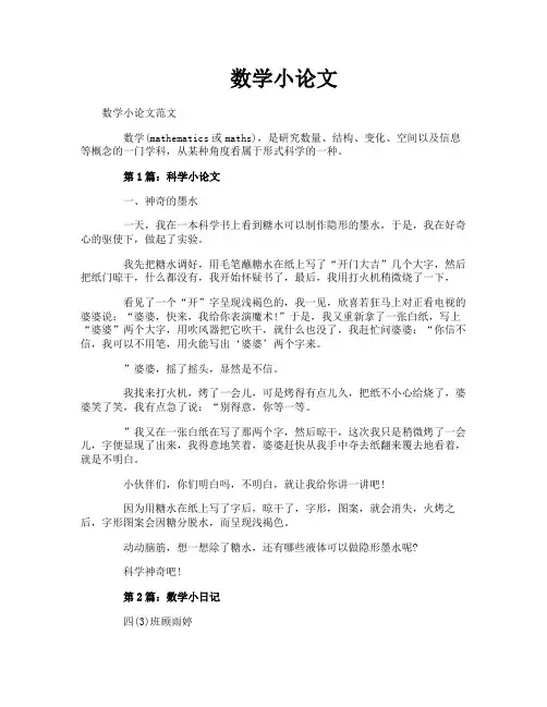 数学小论文