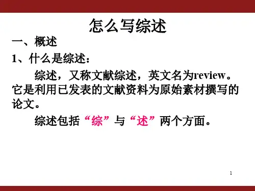 怎么写综述论文ppt课件