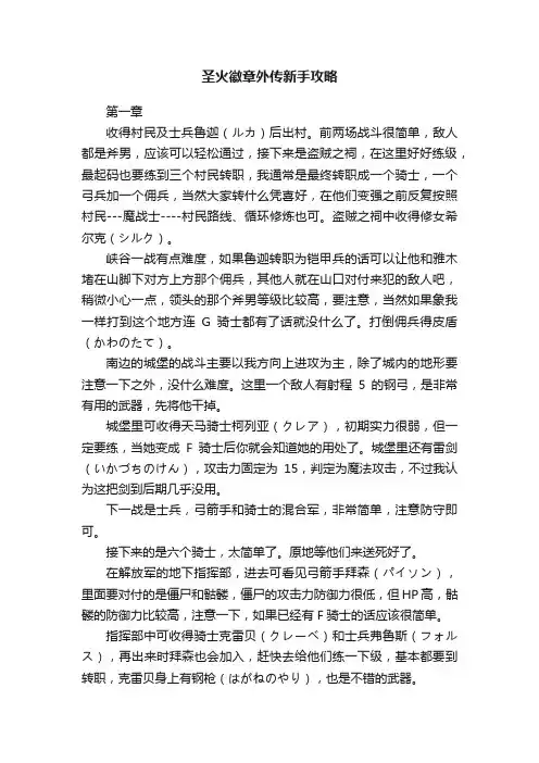 圣火徽章外传新手攻略