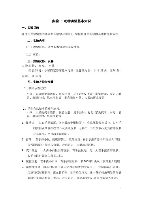 药理学实验