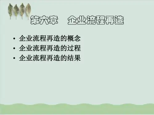 企业流程再造的概念、过程与结果PPT课件( 27页)