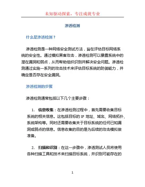 渗透检测文档