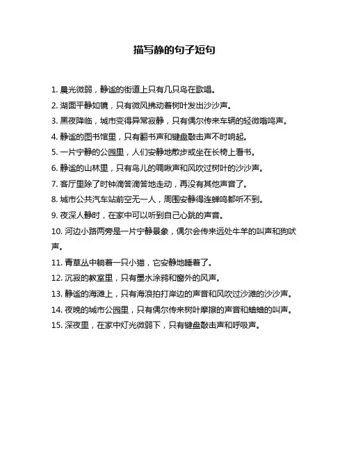描写静的句子短句