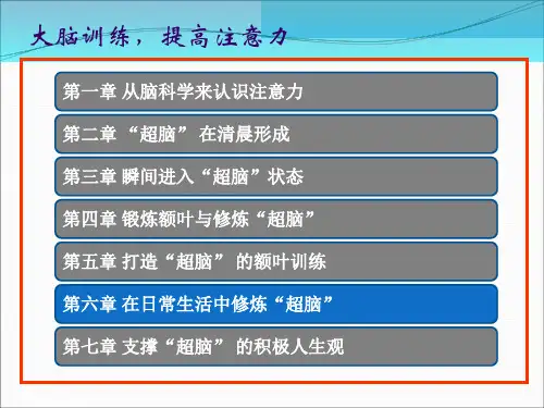 30种大脑训练方法提高你的注意力5PPT课件