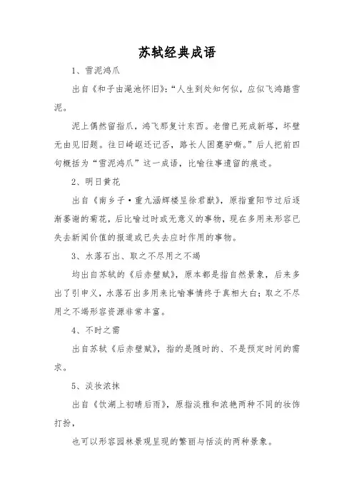 苏轼经典成语