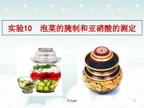 实验10《泡菜的腌制和亚硝酸盐的测定》