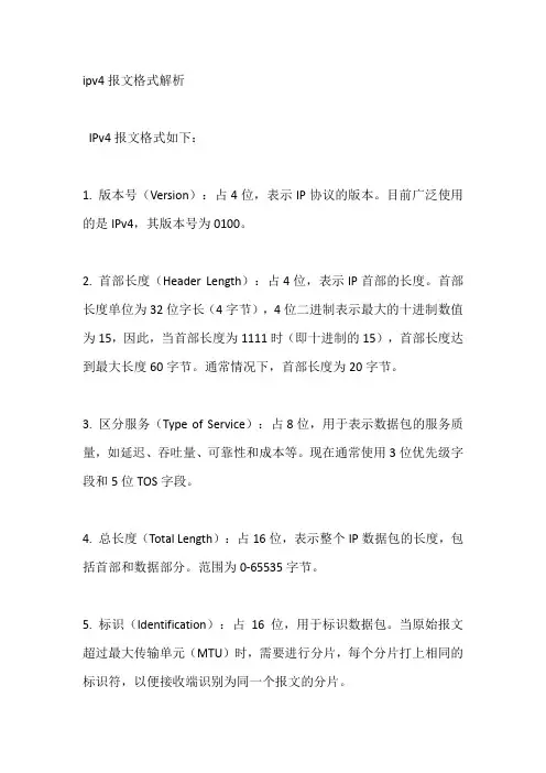 ipv4报文格式解析