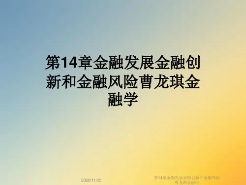 第14章金融发展金融创新和金融风险曹龙琪金融学