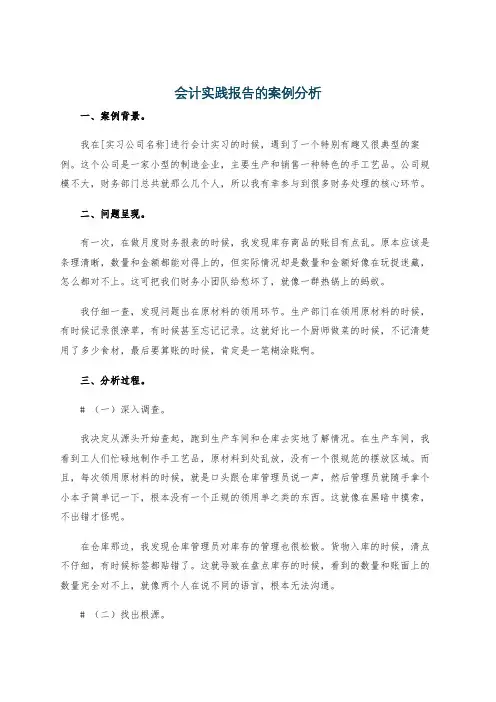 会计实践报告的案例分析