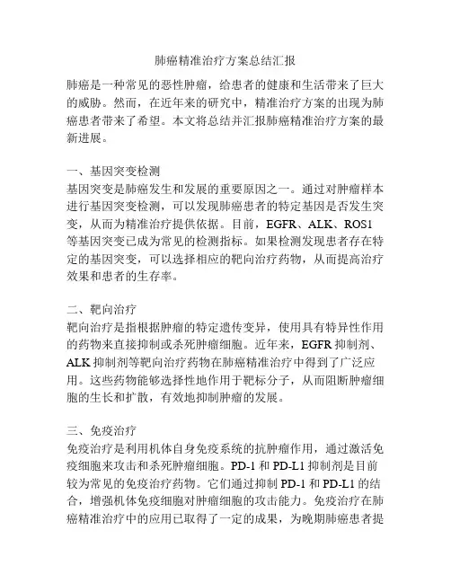 肺癌精准治疗方案总结汇报