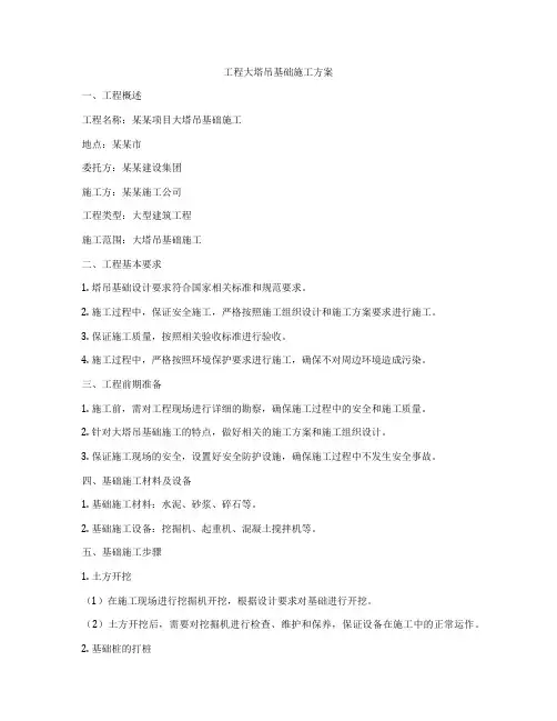 工程大塔吊基础施工方案