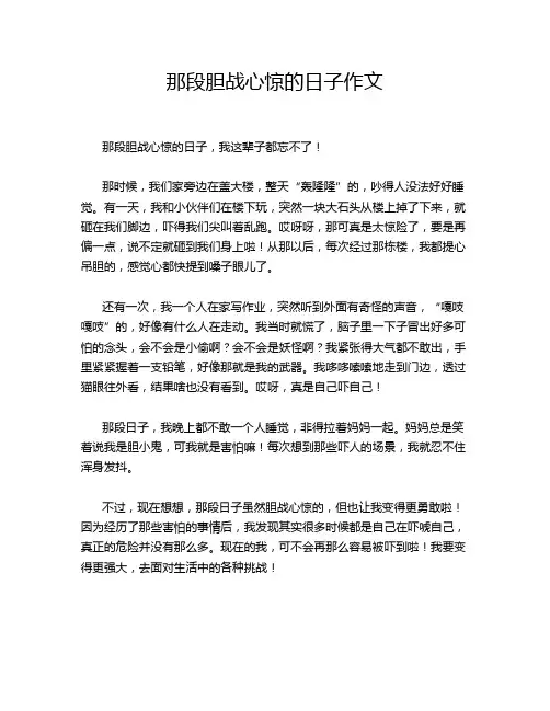 那段胆战心惊的日子作文