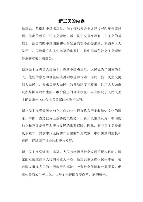 新三民的内容