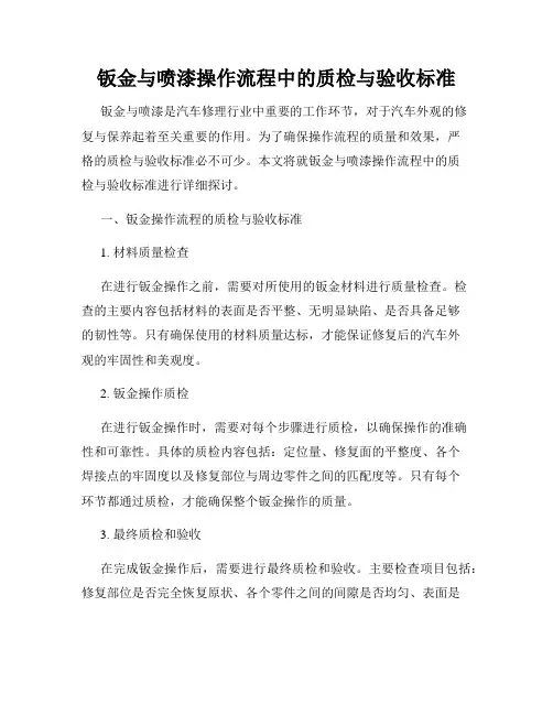 钣金与喷漆操作流程中的质检与验收标准