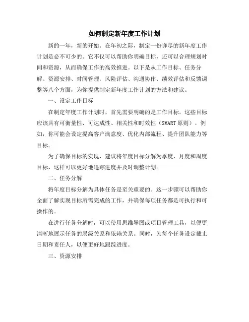 如何制定新年度工作计划