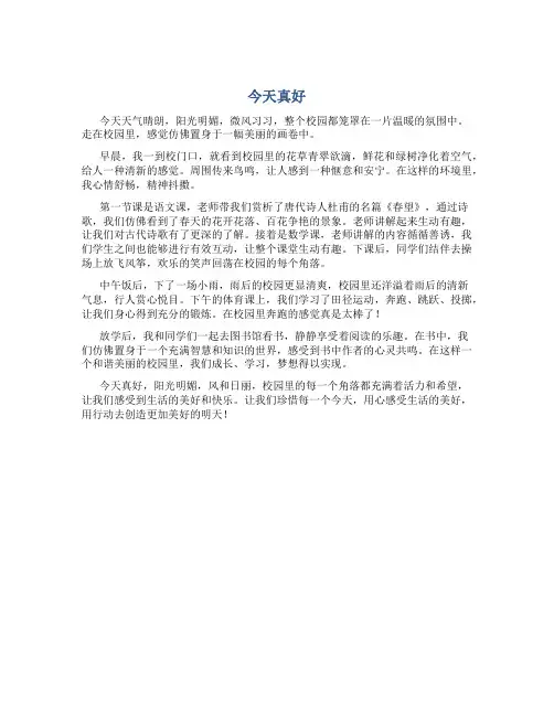 今天真好作文600字初中优秀作文 2