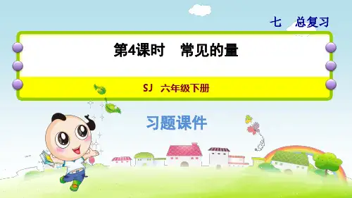 苏教版小学数学六年级下册《第七单元 总复习：7.1.4 常见的量》练习课件PPT