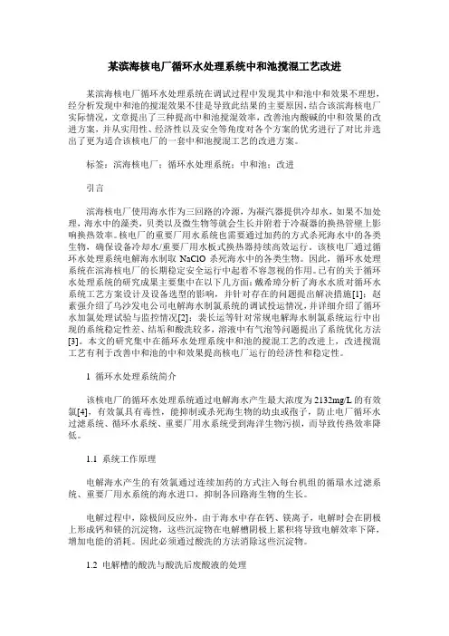 某滨海核电厂循环水处理系统中和池搅混工艺改进
