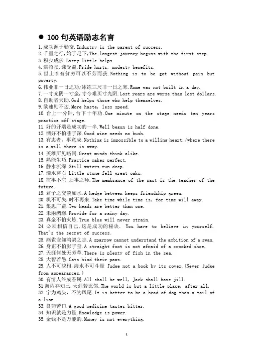 100句英语励志名言