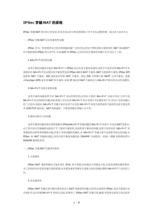 IPSec穿越NAT的原理