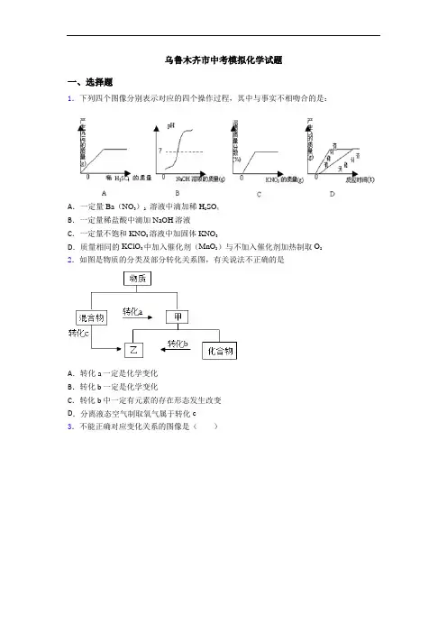 乌鲁木齐市中考模拟化学试题