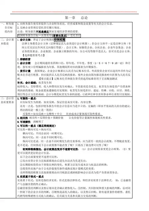 CPA会计学习笔记：-第01章-总论