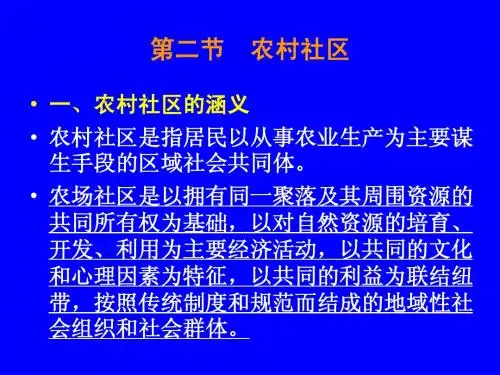 第六章 农村社区
