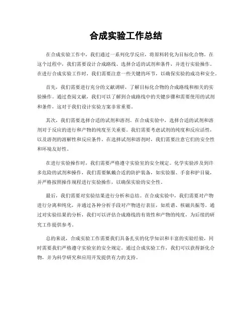 合成实验工作总结
