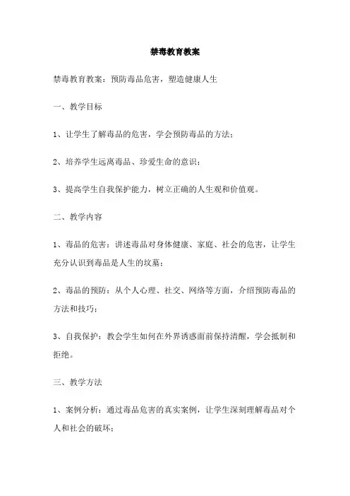 禁毒教育教案