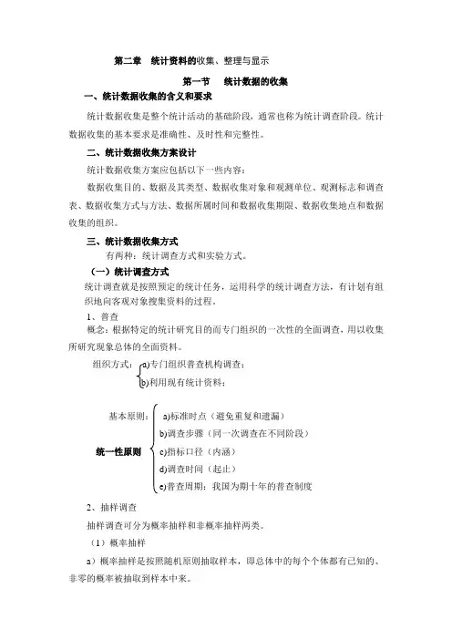 第二章统计资料的收集、整理与显示