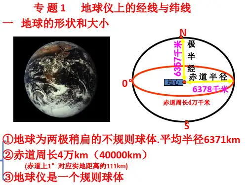 专题11   地球仪上的经线与纬线