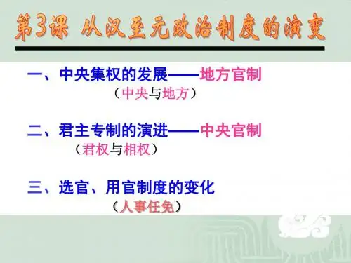 从汉至元政治制度的演变 课件(共32张PPT)