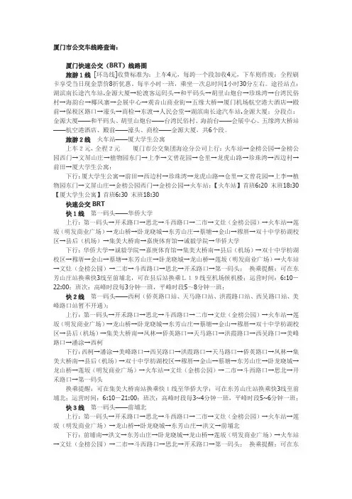 厦门BRT路线