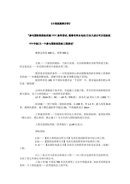 小浪底案例分析 Microsoft Office Word 文档