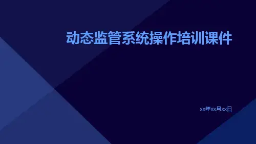 动态监管系统操作培训课件