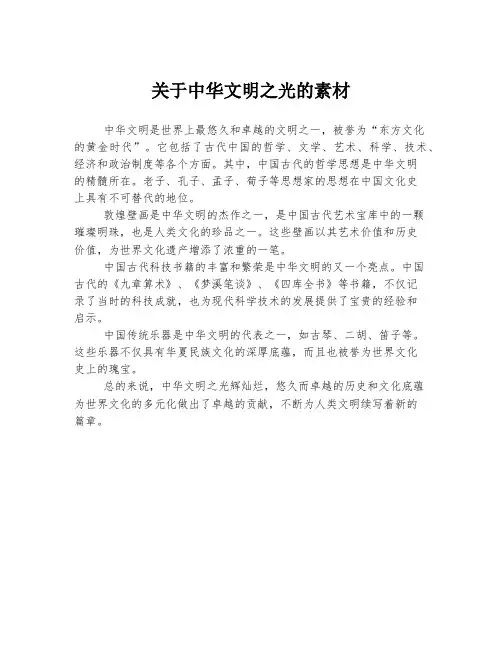 关于中华文明之光的素材