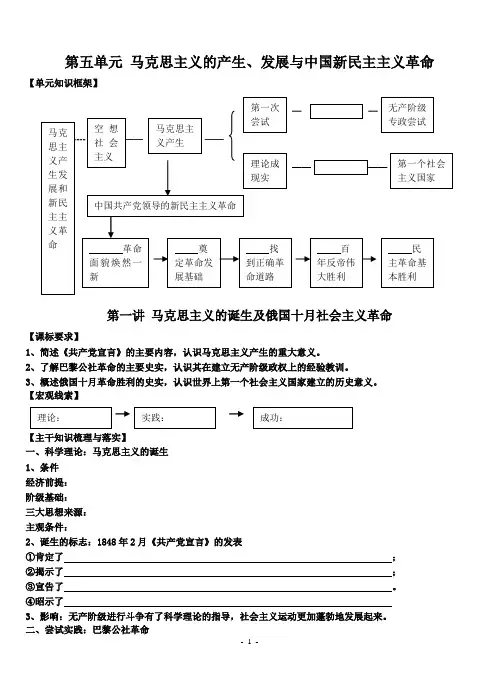 马克思主义的诞生及俄国十月社会主义革命