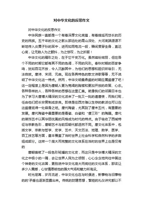 对中华文化的反思作文