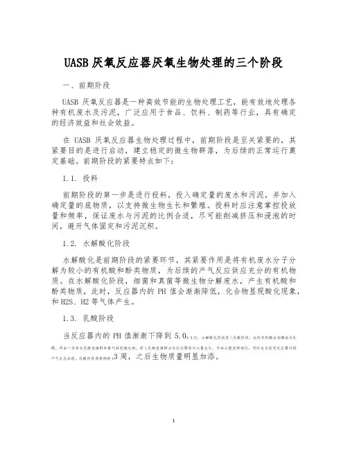 UASB厌氧反应器厌氧生物处理的三个阶段