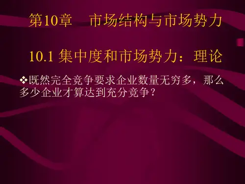 第10章 市场结构与市场势力