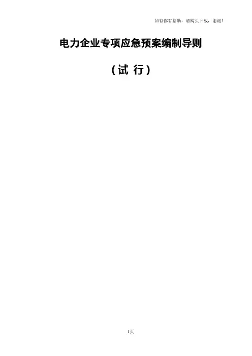 电力企业专项应急预案编制导则[试行]