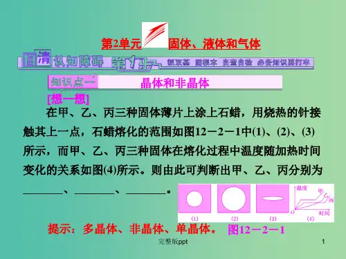 高考物理一轮复习 第12章 第2单元 固体、液体和气体课件(选修3-3)