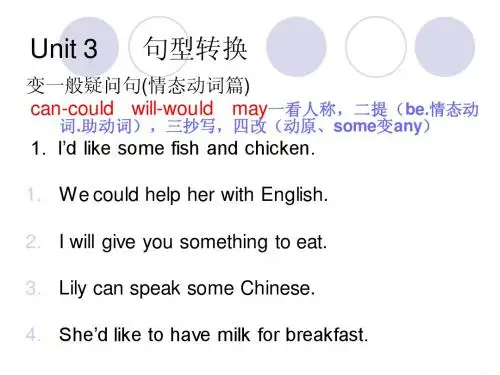 七年级上仁爱句型转换专练